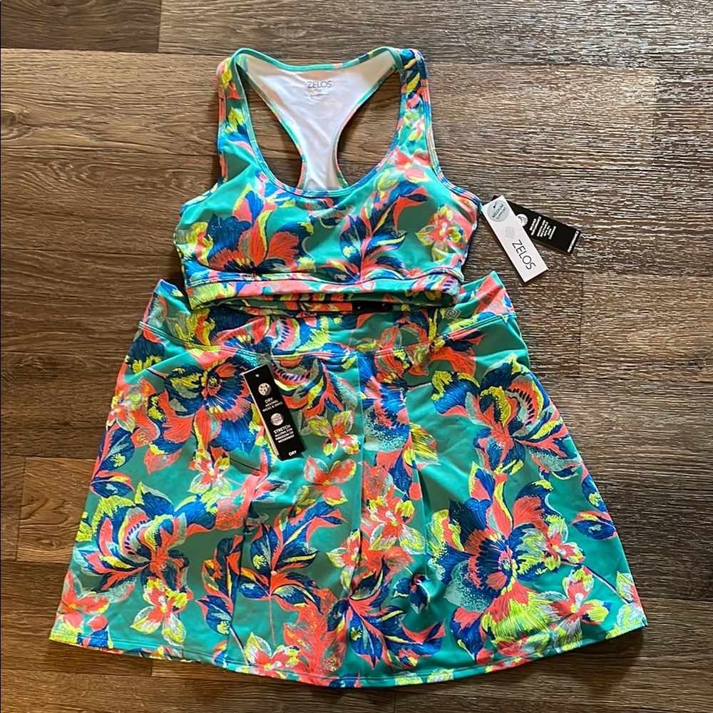 ZELOS Tropical Floral Sports Set